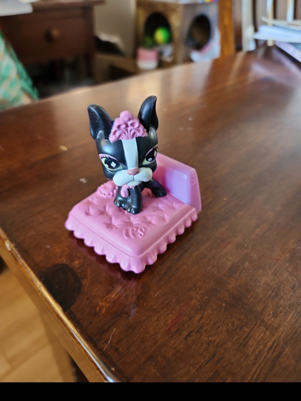 LPS McDonalds French Bulldog Keychain 2008 Littlest Pet Shop Bobble Head